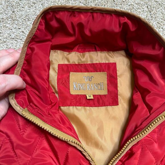 King Ranch Red Quilted Vest Size M - Picture 3 of 5